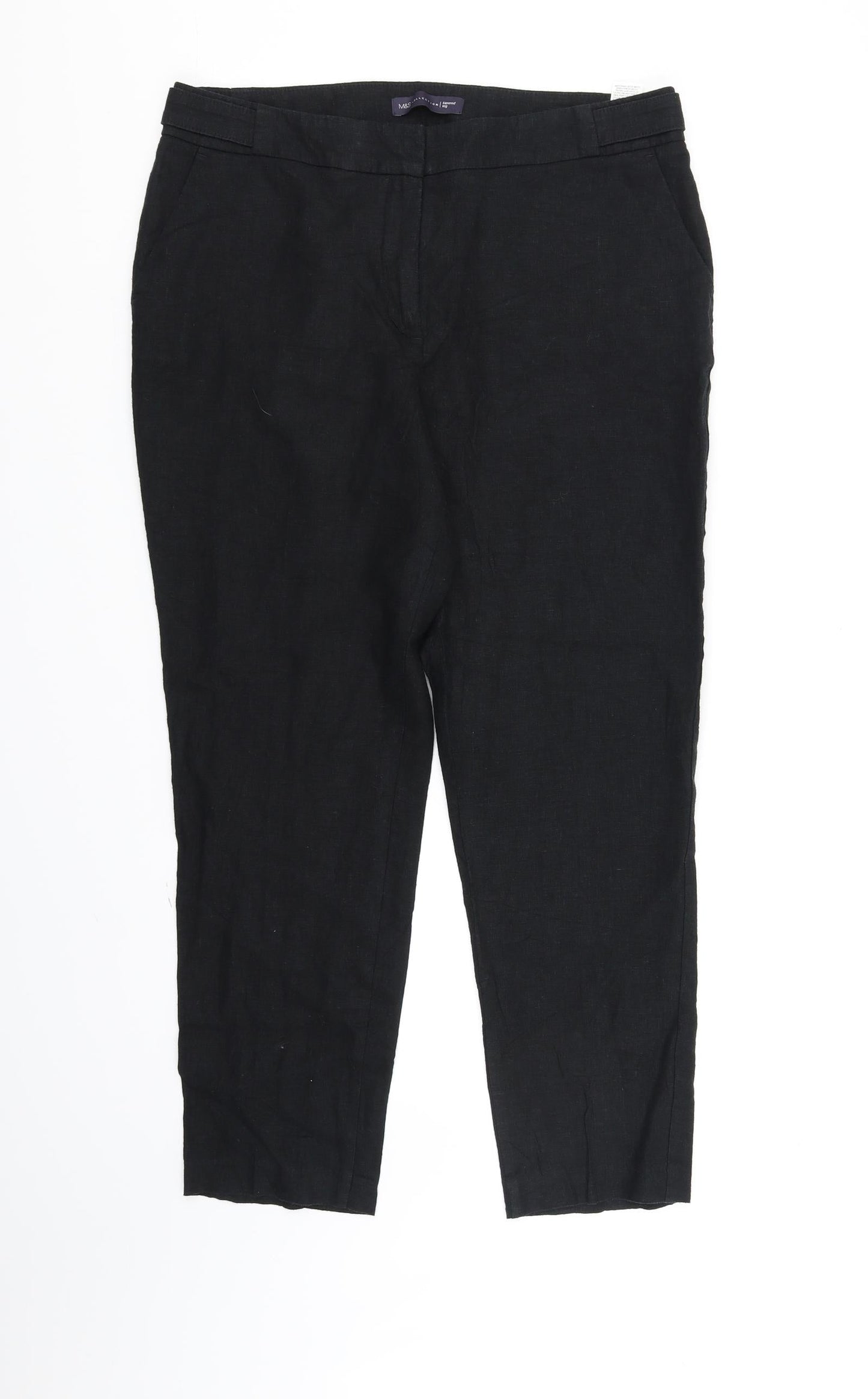 Womens UK Size 14 Marks and Spencer Regular Fit  Black Trousers