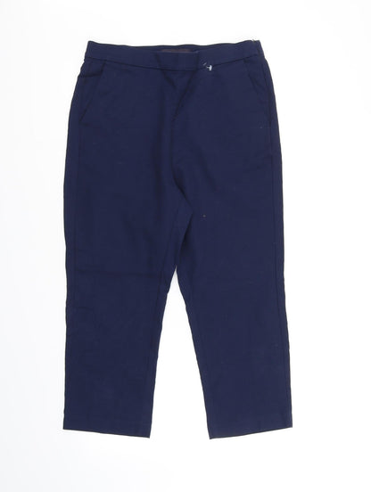 Womens UK Size 12 Marks and Spencer Regular Fit  Blue Trousers