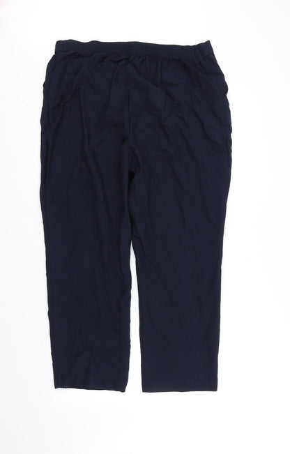 Womens UK Size 16 Marks and Spencer Regular Fit  Blue Trousers