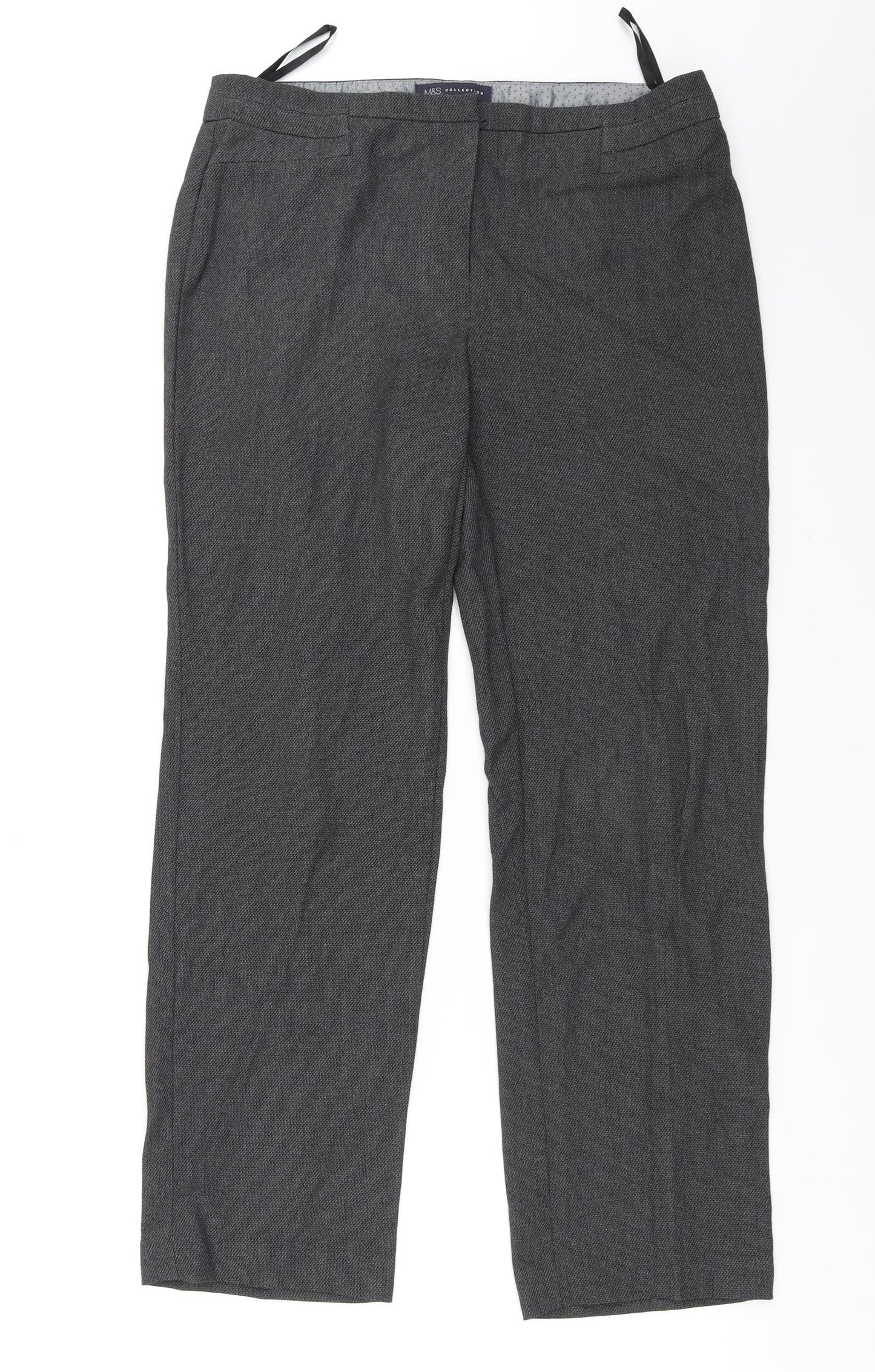 Womens UK Size 12 Marks and Spencer Regular Fit  Grey Trousers
