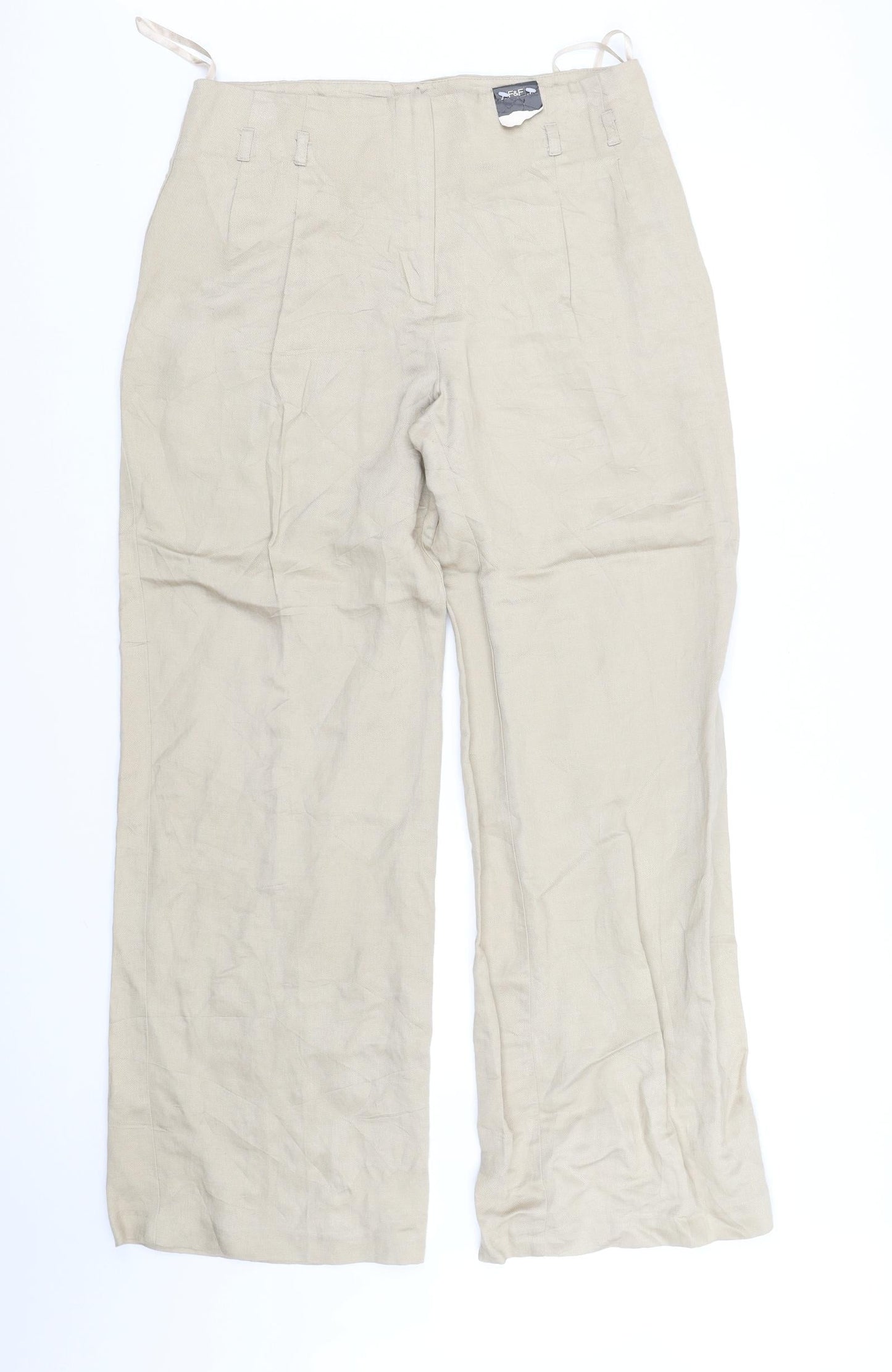 F&F Womens Beige   Trousers  Size 12 L35 in