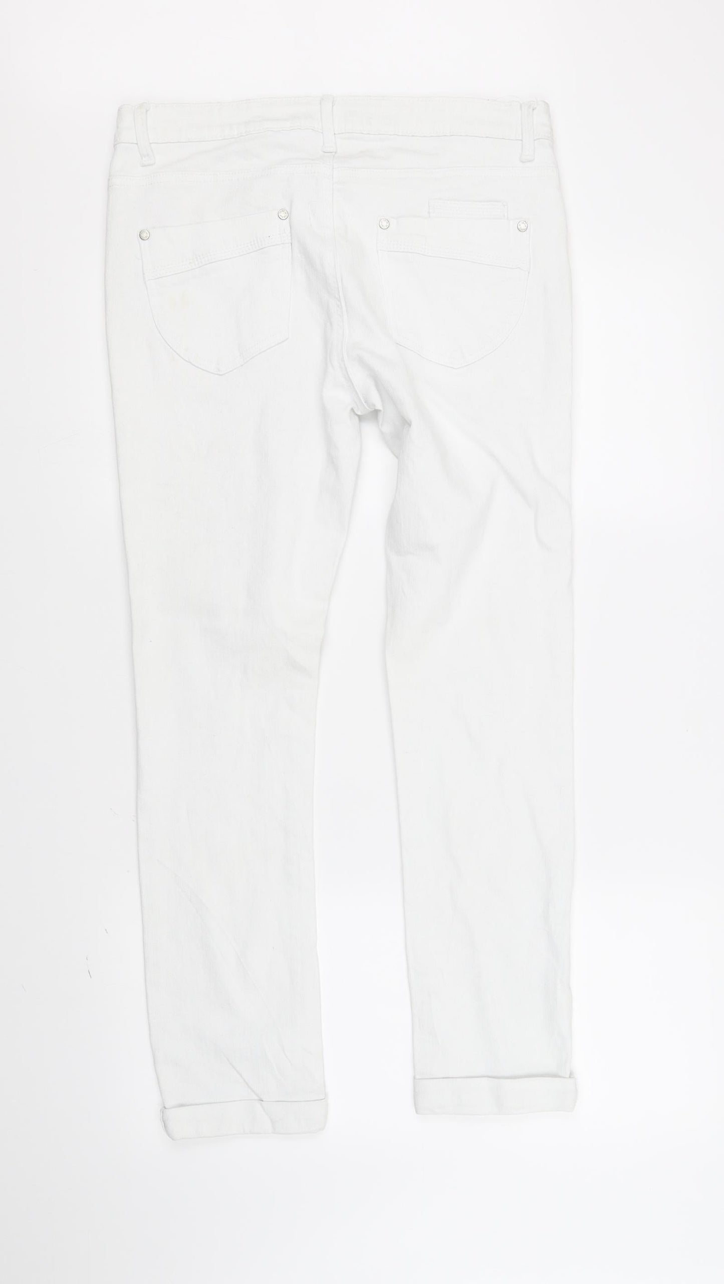 True2u Womens White   Straight Jeans Size 12 L30 in