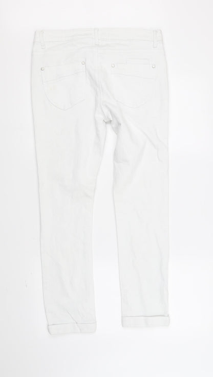 True2u Womens White   Straight Jeans Size 12 L30 in