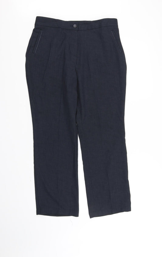 Womens UK Size 12 Marks and Spencer Regular Fit  Blue Trousers