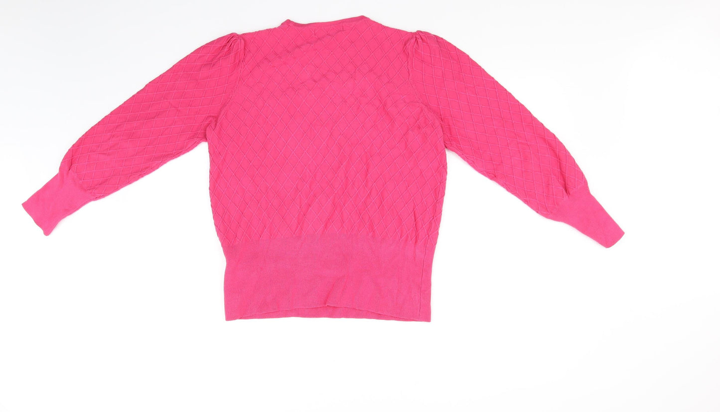 Marks and Spencer Womens Pink   Pullover Jumper Size 14  - washable mark on arm
