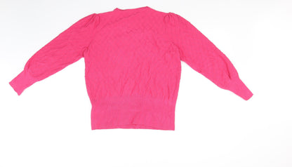 Marks and Spencer Womens Pink   Pullover Jumper Size 14  - washable mark on arm