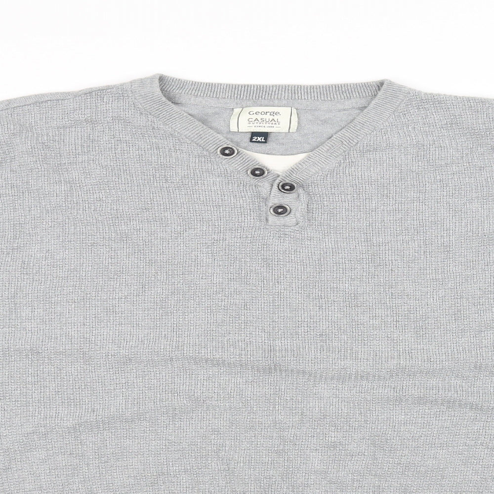 George Mens Grey   Pullover Jumper Size 2XL