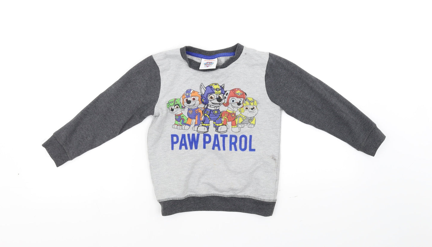Nickelodeon Boys Grey   Pullover Jumper Size 3-4 Years