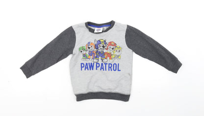Nickelodeon Boys Grey   Pullover Jumper Size 3-4 Years