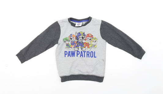 Nickelodeon Boys Grey   Pullover Jumper Size 3-4 Years