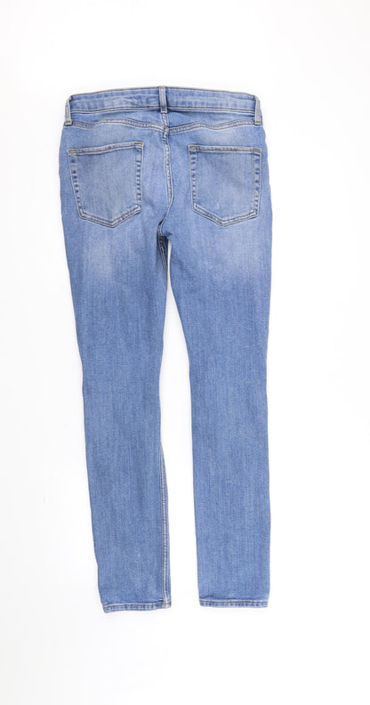 Mens UK Size M Topman Regular Fit Straight Blue Jeans