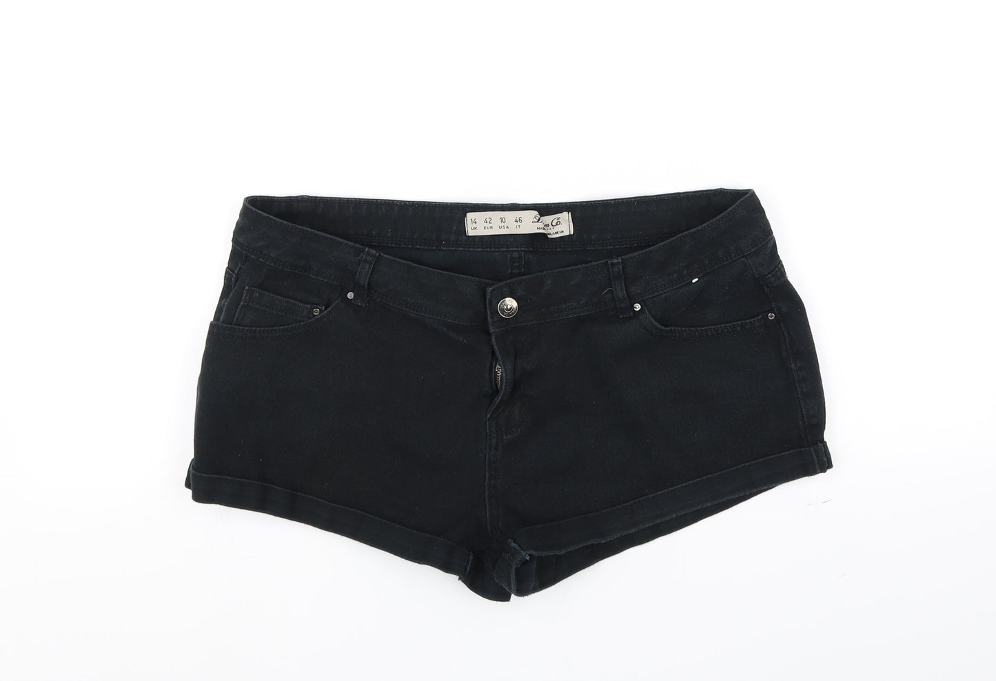 deniem & co Womens Black   Cut-Off Shorts Size 14