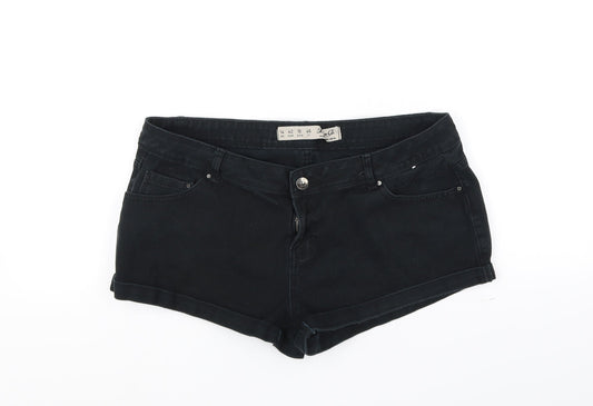 deniem & co Womens Black   Cut-Off Shorts Size 14