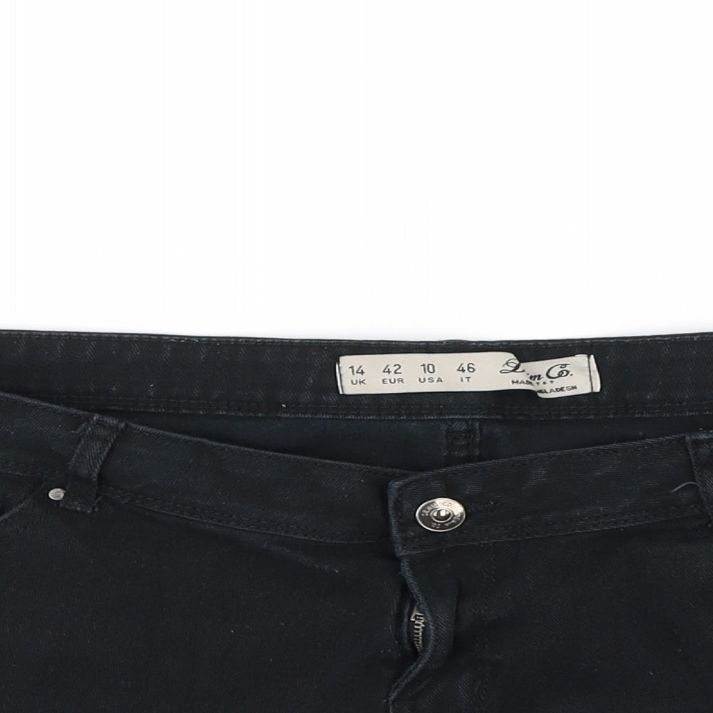 deniem & co Womens Black   Cut-Off Shorts Size 14