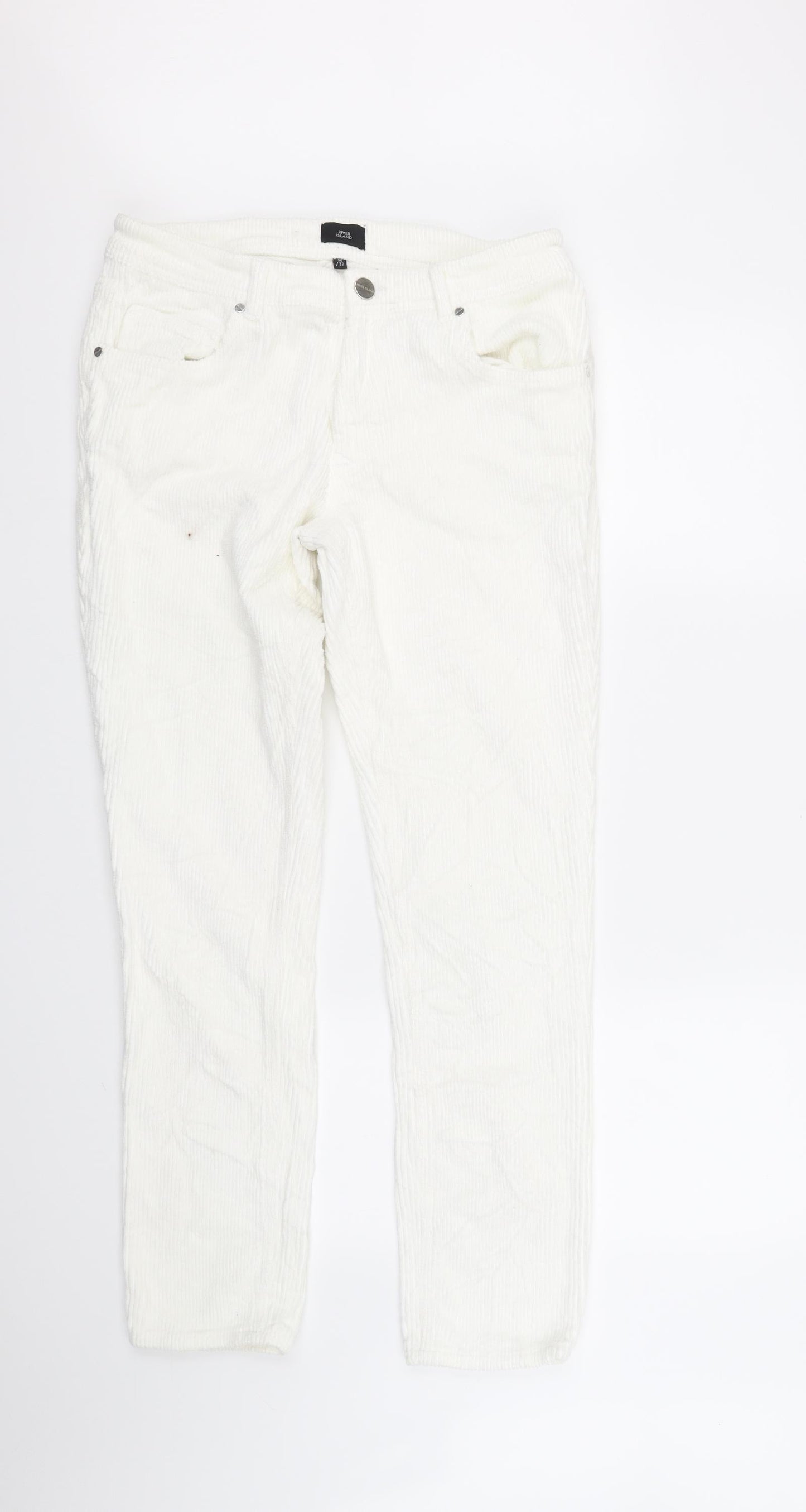 River Island Womens White   Straight Jeans Size M L32 in