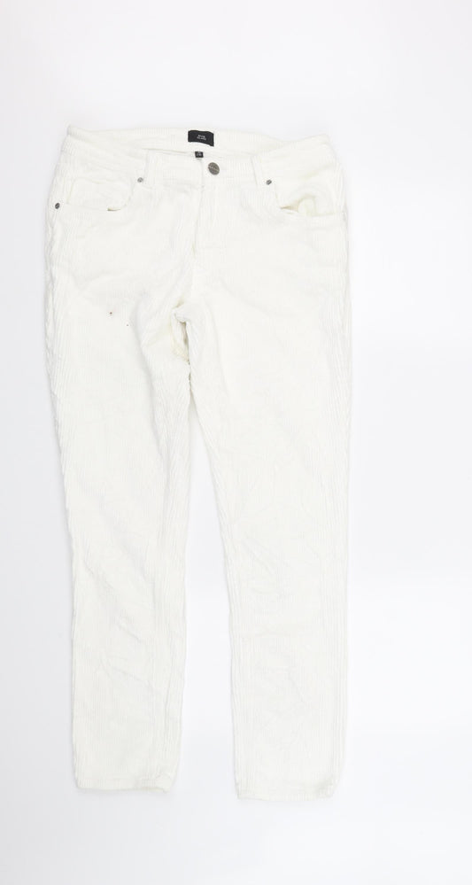 River Island Womens White   Straight Jeans Size M L32 in