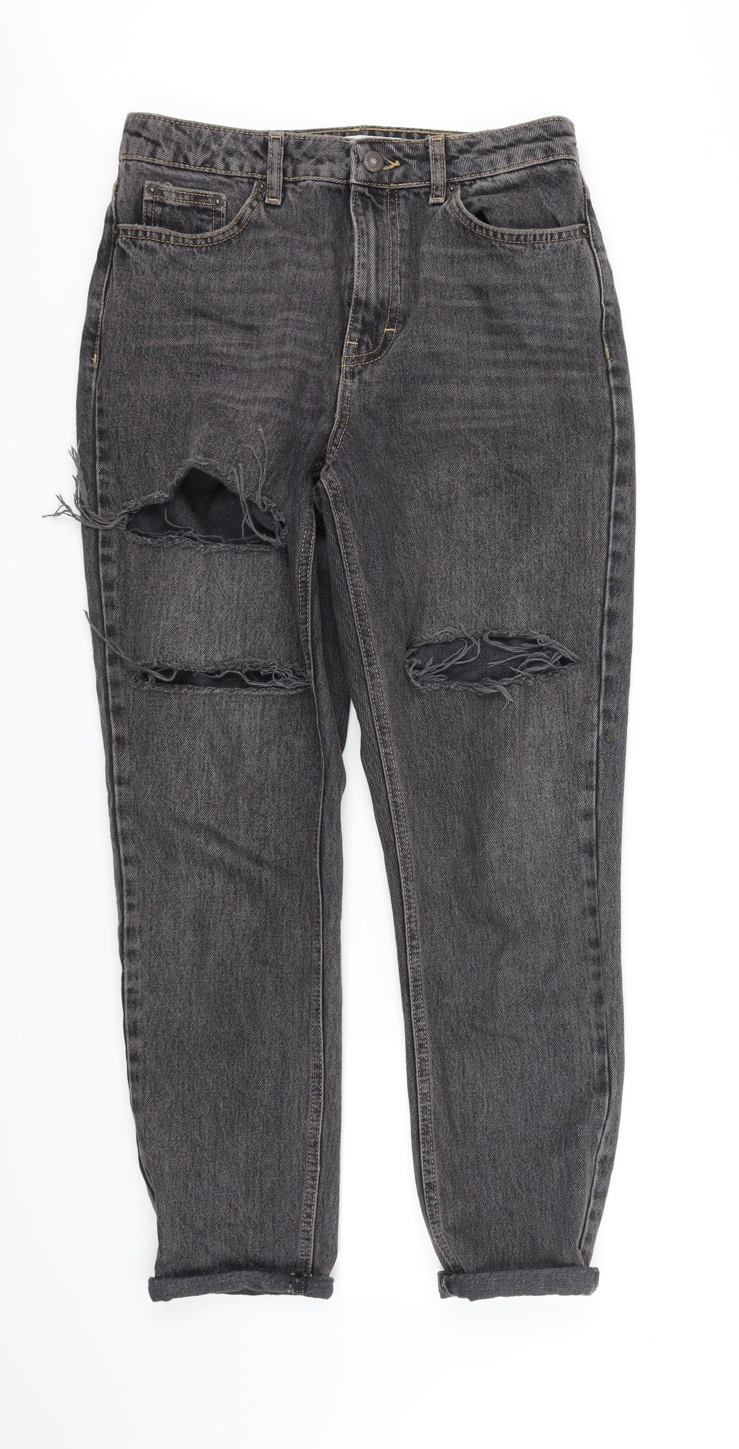 Topshop Womens Grey   Straight Jeans Size M L29 in