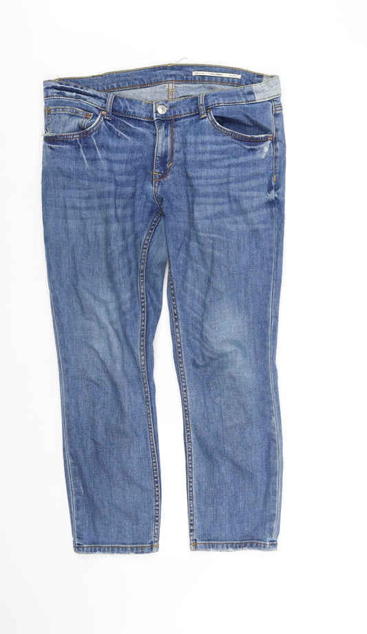 Zara Womens Blue   Straight Jeans Size M L25 in