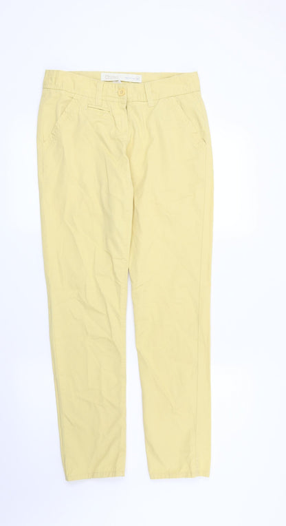 Womens UK Size 6 NEXT Regular Fit Chino Yellow Trousers