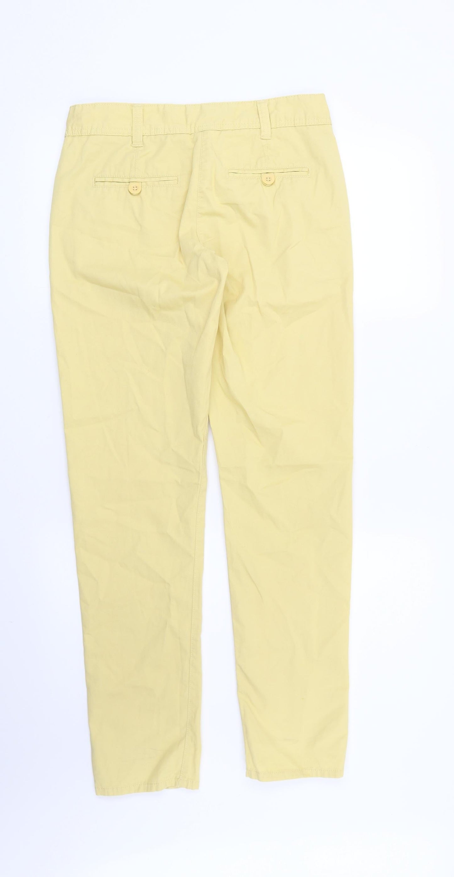 Womens UK Size 6 NEXT Regular Fit Chino Yellow Trousers