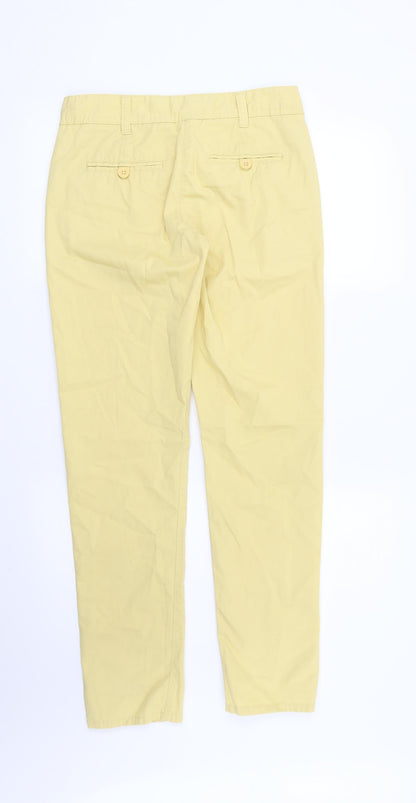 Womens UK Size 6 NEXT Regular Fit Chino Yellow Trousers