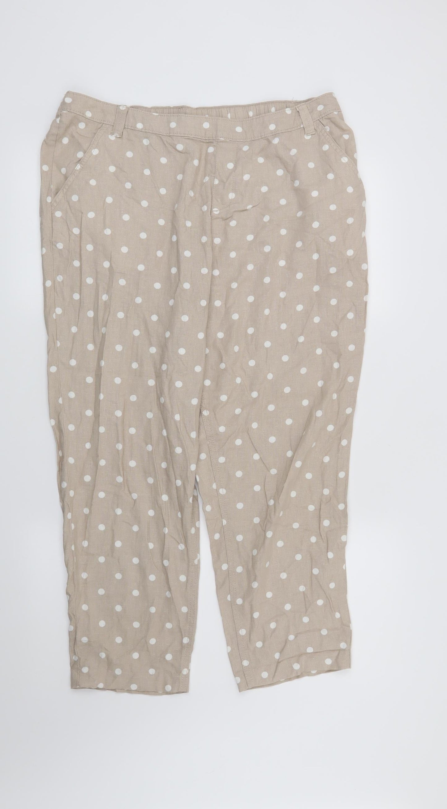Womens UK Size 16 Bonmarché Regular Fit  Beige Trousers