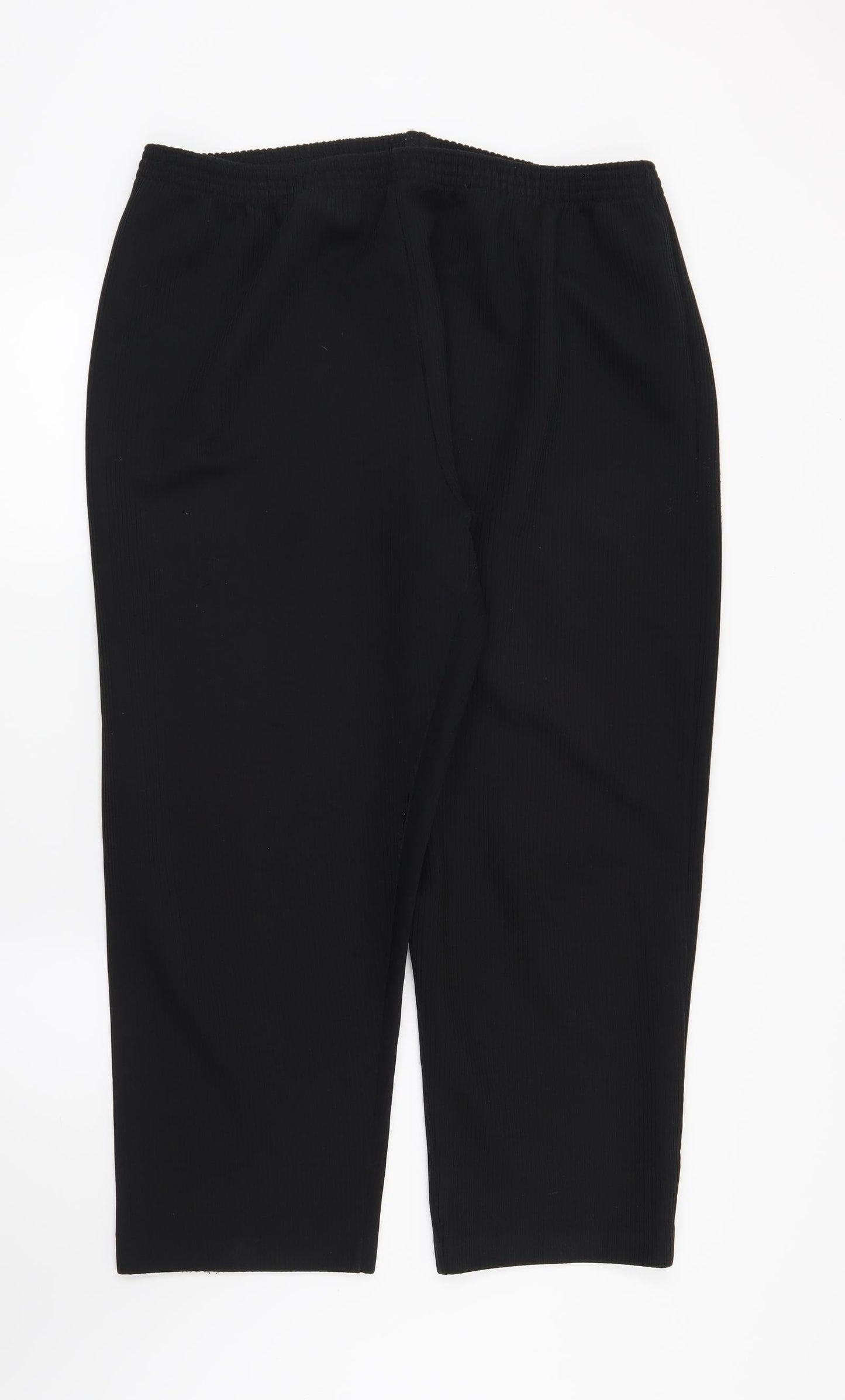 Womens UK Size 24 Preworn Regular Fit  Black Trousers