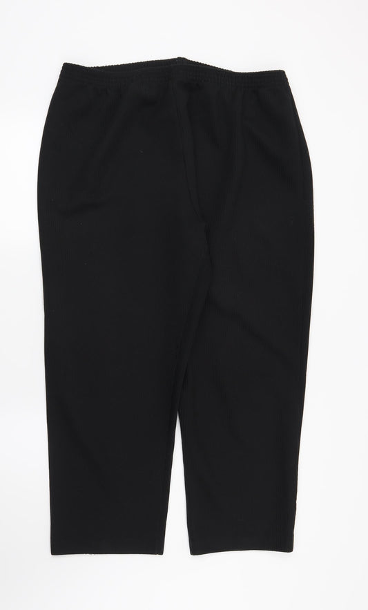 Womens UK Size 24 Preworn Regular Fit  Black Trousers