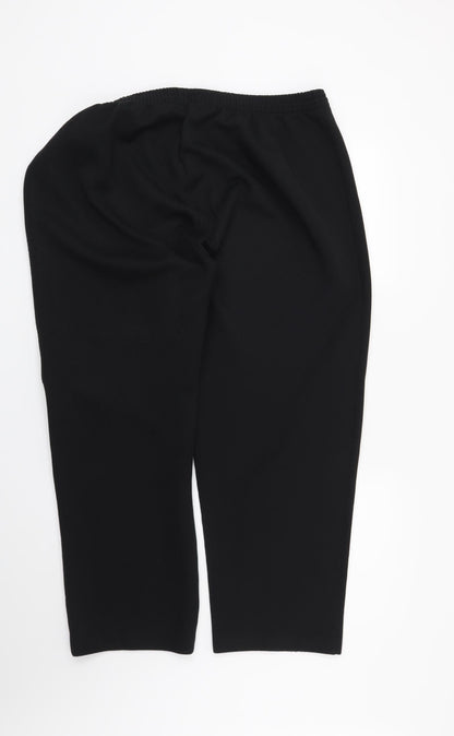 Womens UK Size 24 Preworn Regular Fit  Black Trousers