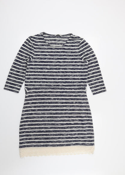 TU Womens Blue Striped  Jumper Dress  Size 10