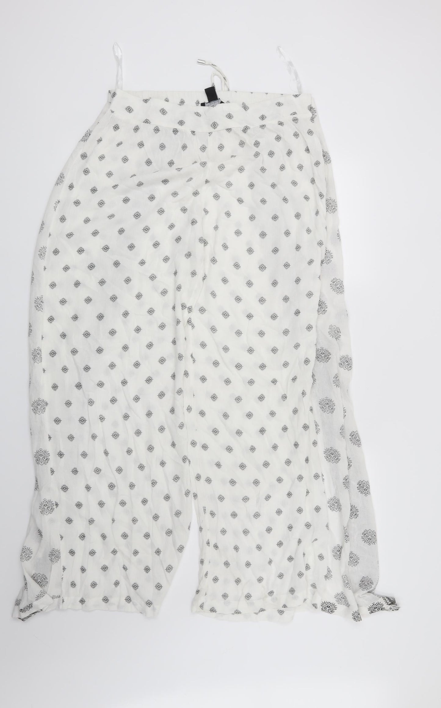 Atmosphere Womens White Geometric  Trousers  Size 12 L29 in