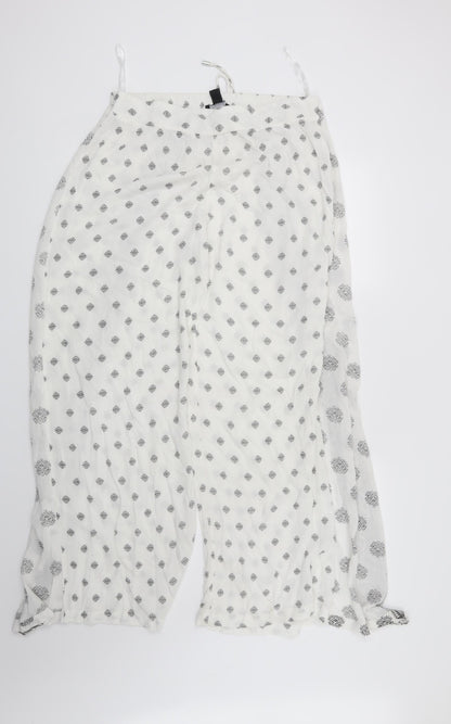 Atmosphere Womens White Geometric  Trousers  Size 12 L29 in