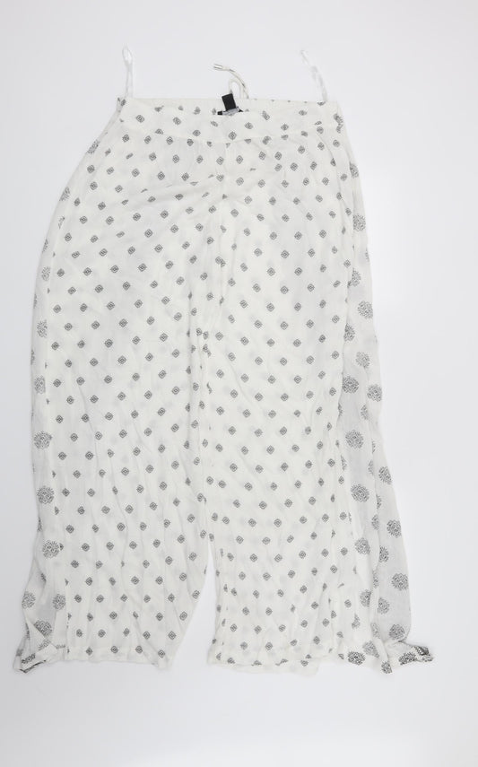Atmosphere Womens White Geometric  Trousers  Size 12 L29 in
