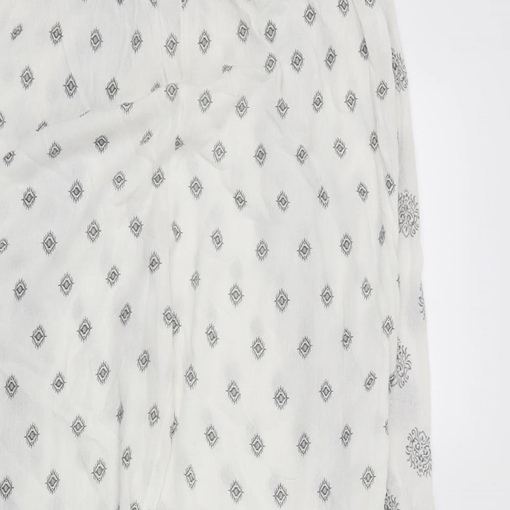 Atmosphere Womens White Geometric  Trousers  Size 12 L29 in