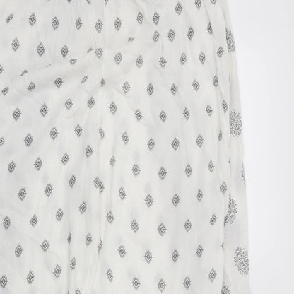 Atmosphere Womens White Geometric  Trousers  Size 12 L29 in