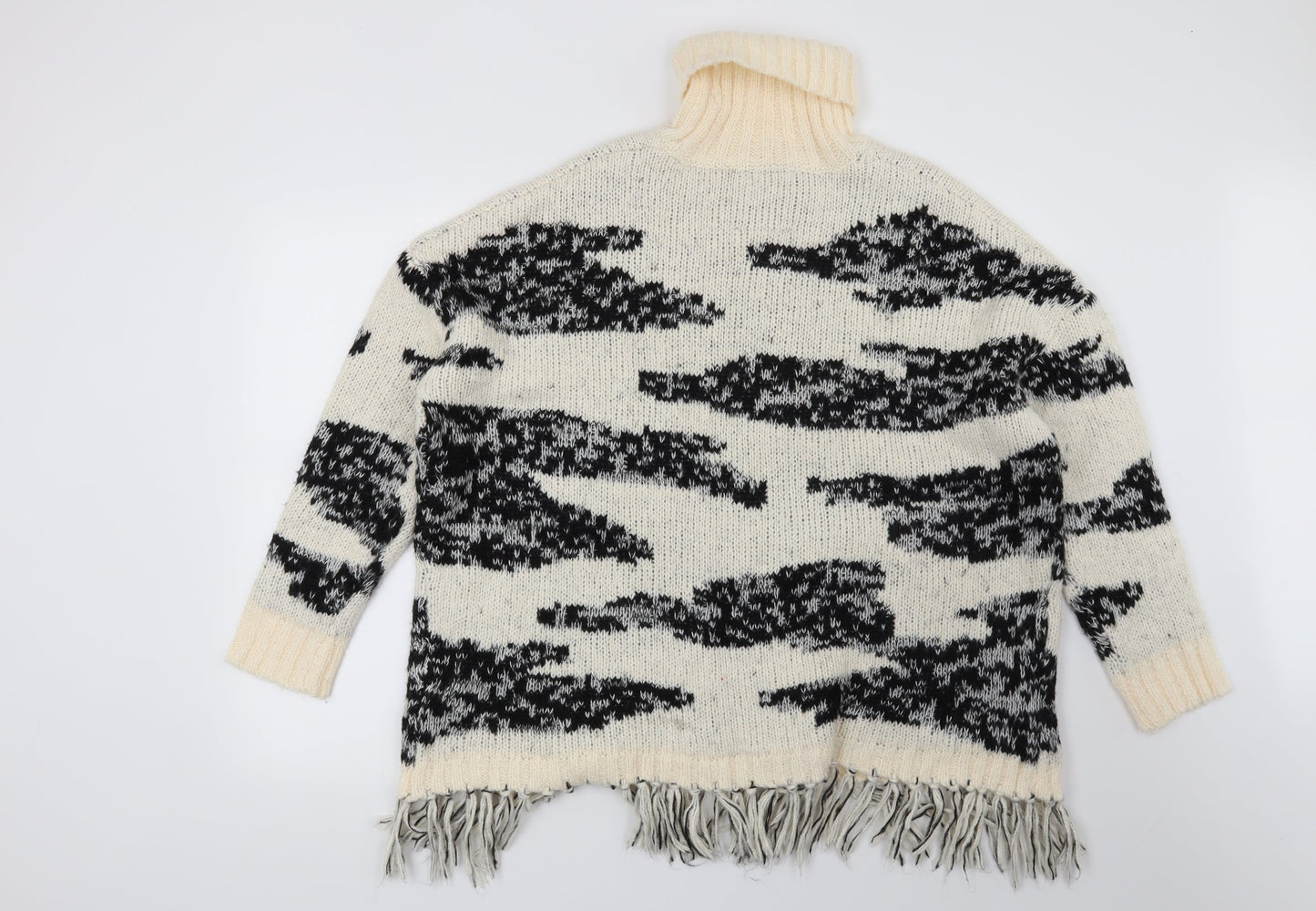 New Look Womens Beige Animal Print  Pullover Jumper Size M
