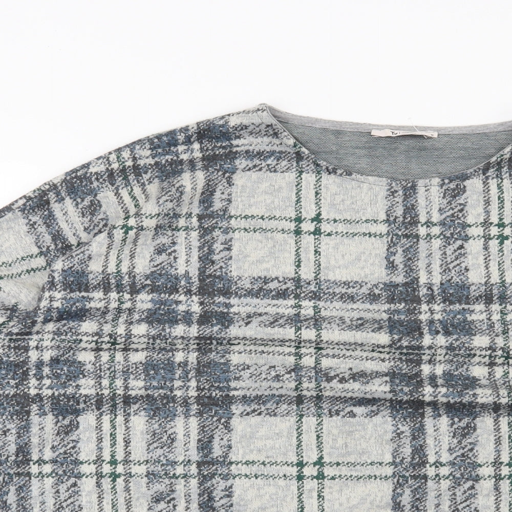 Tu Womens Grey Check  Pullover Sweatshirt Size 16