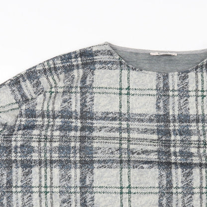 Tu Womens Grey Check  Pullover Sweatshirt Size 16