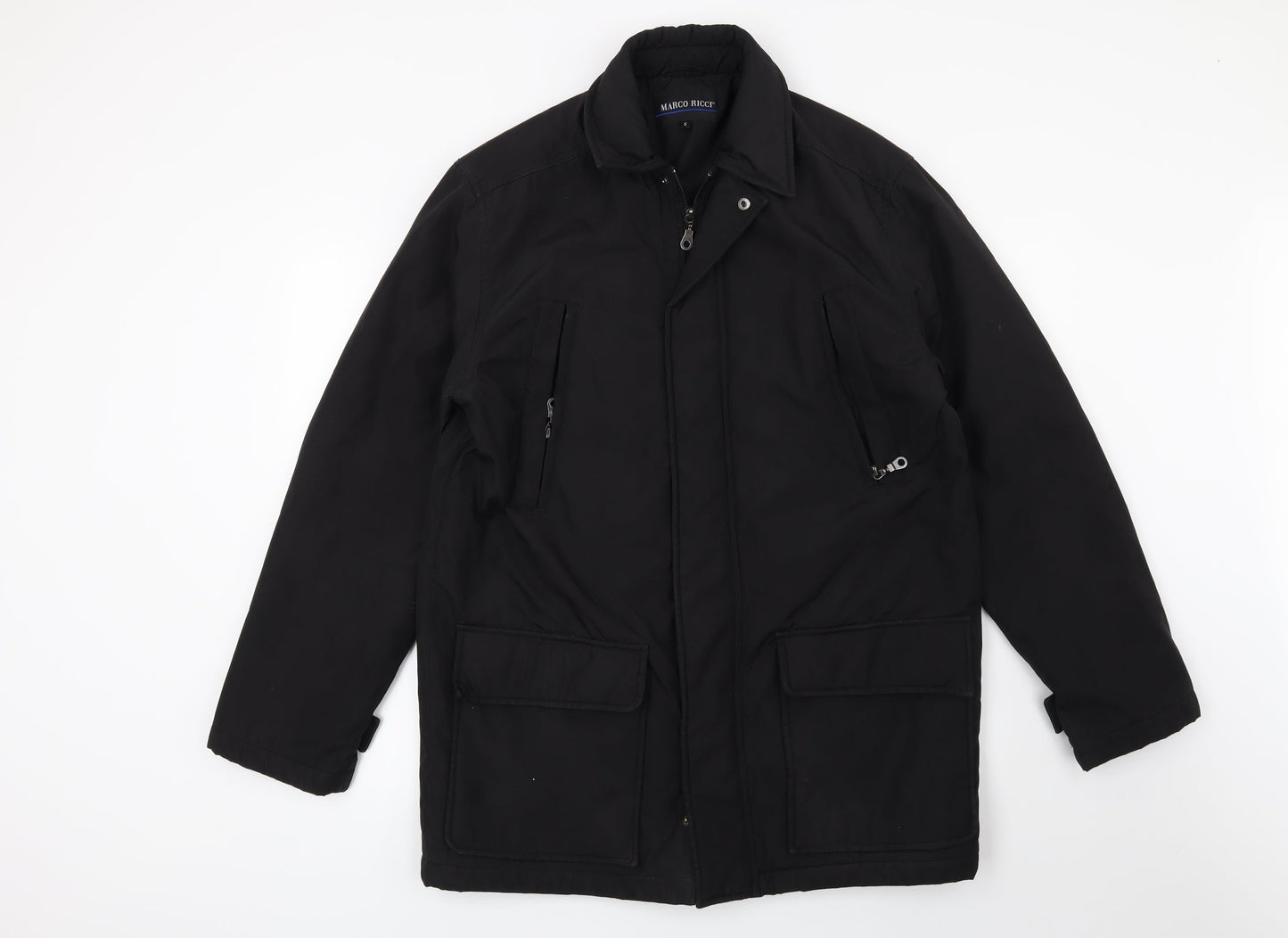 Mens UK Size S Preworn Black Overcoat