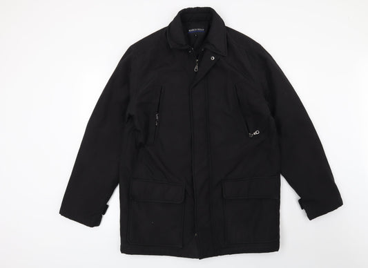 Mens UK Size S Preworn Black Overcoat
