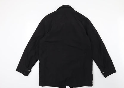 Mens UK Size S Preworn Black Overcoat