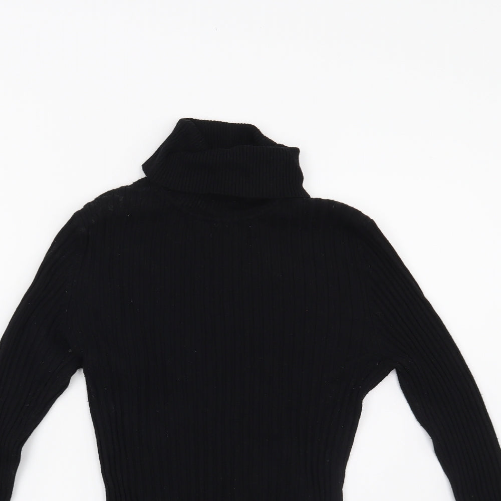 New Look Womens Black Striped  Pullover Jumper Size 12