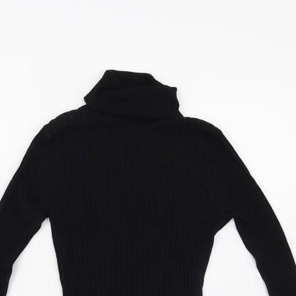 New Look Womens Black Striped  Pullover Jumper Size 12