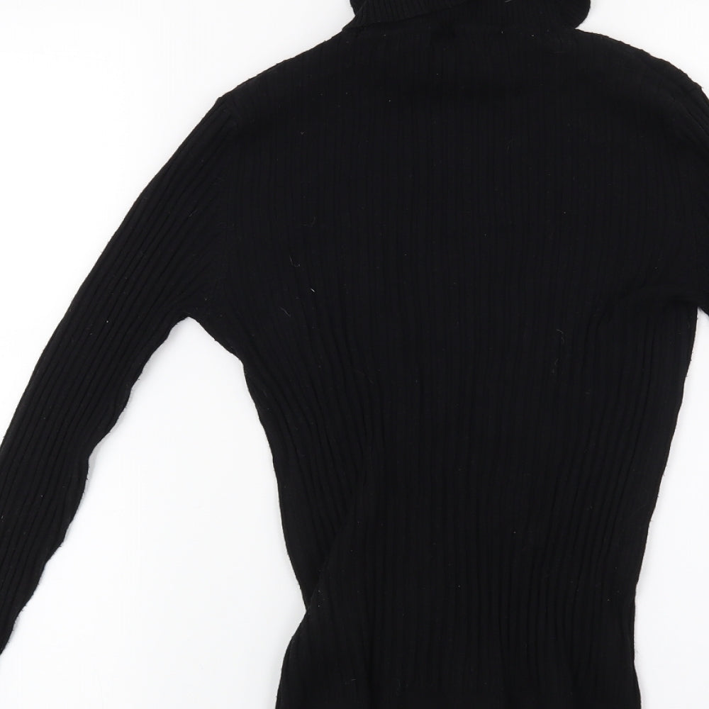 New Look Womens Black Striped  Pullover Jumper Size 12