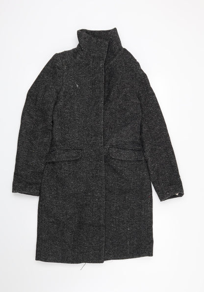 Womens UK Size 6 H&M Black Overcoat