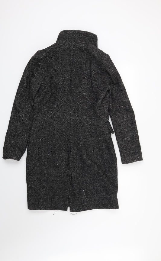 Womens UK Size 6 H&M Black Overcoat
