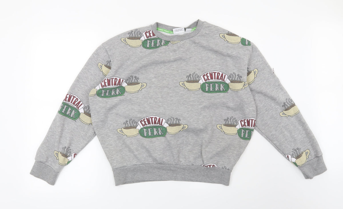 Primark Womens Grey   Pullover Sweatshirt Size 10  - Friends Central Perk