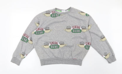 Primark Womens Grey   Pullover Sweatshirt Size 10  - Friends Central Perk