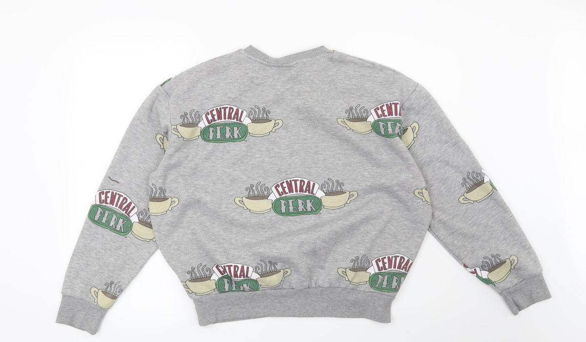 Primark Womens Grey   Pullover Sweatshirt Size 10  - Friends Central Perk