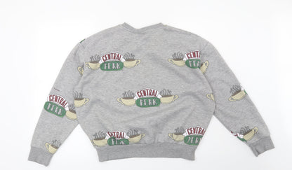 Primark Womens Grey   Pullover Sweatshirt Size 10  - Friends Central Perk
